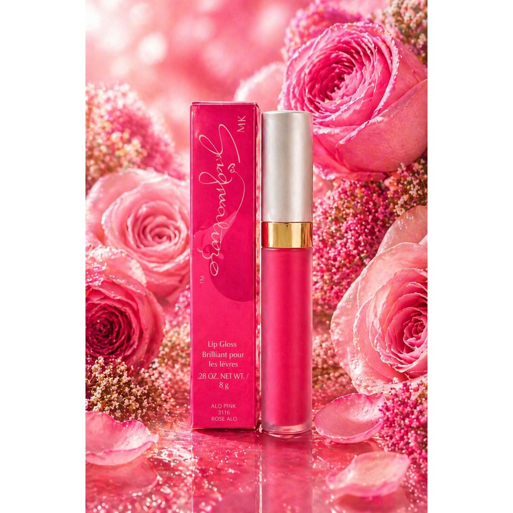 Mary Kay Signature Lip Gloss Aloha Pink Rose Aloha .28 oz Vintage Discontinued